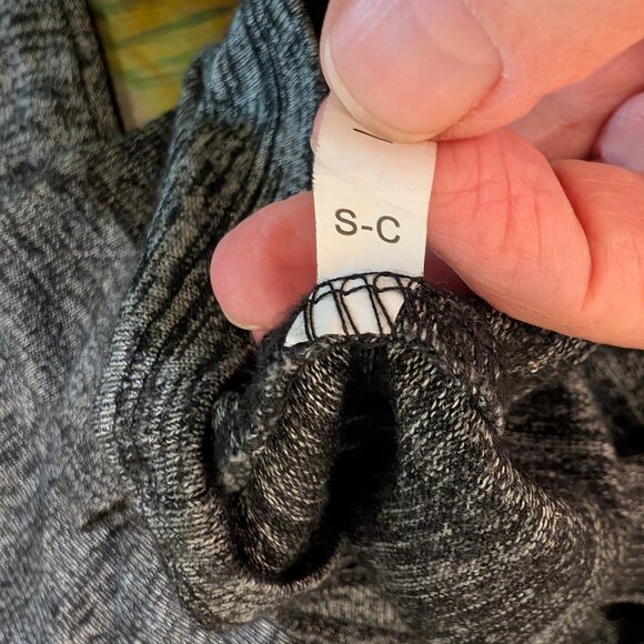 Draped Open Back Sweater BLACK/WHITE Heathered Size 2XL - Picture 10 of 10